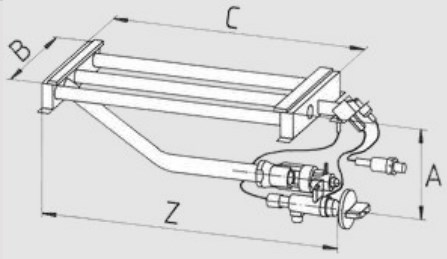 Горелка газовая многорядная для обогрева плоских поверхностей HEIDEBRENNER RB 2 Столы производственные